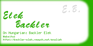 elek backler business card